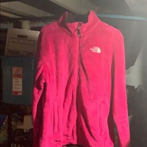 Hot pink Size L fuzzy north face jacket